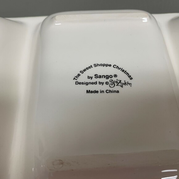 The Sweet Shoppe Divided 4 Part Relish Tray Christmas by Sango Sue Zipkin NIB - Picture 10 of 10